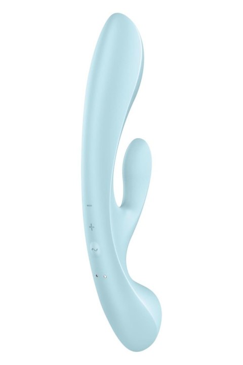 Satisfyer Triple Oh light blue - Wibrator króliczek