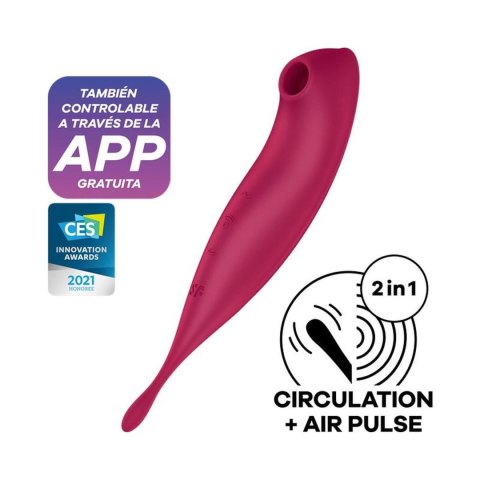 Satisfyer Twirling Pro Connect App dark red - bezdotykowy masażer łechtaczki