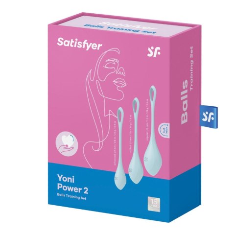 Satisfyer Yoni Power 2 (light blue) - zestaw kulek gejszy