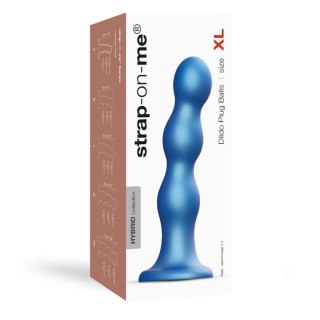 DILDO PLUG BALLS METALLIC BLUE - XL - dildo analne