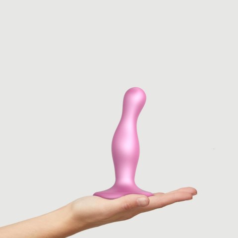 DILDO PLUG CURVY METALLIC SUGAR PINK- S - dildo analne