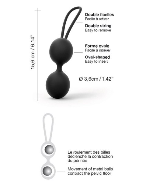 Marc Dorcel DUAL BALLS NOIR - Kulki gejszy czarne