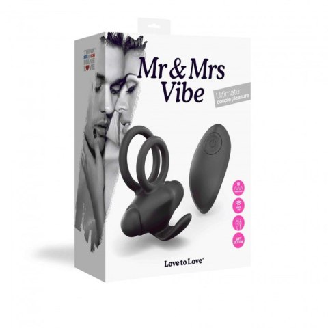 MR & MRS VIBE - BLACK ONYX - Wibrujący pierścień na penisa