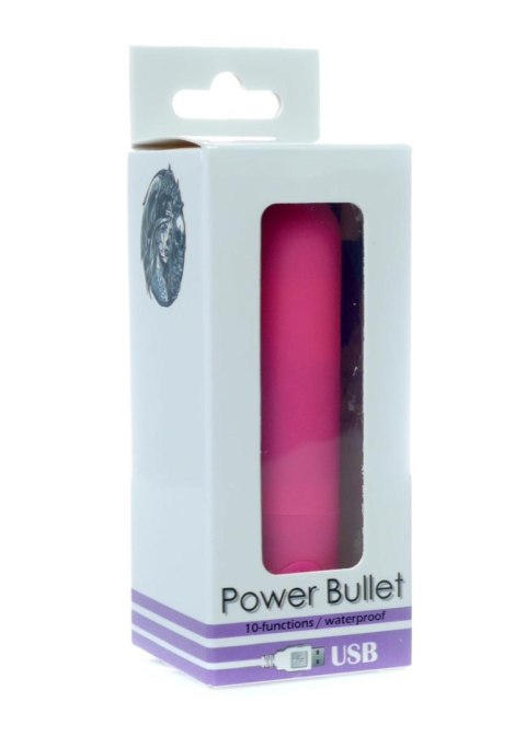 Power Bullet USB 10 functions Glossy Matte Pink