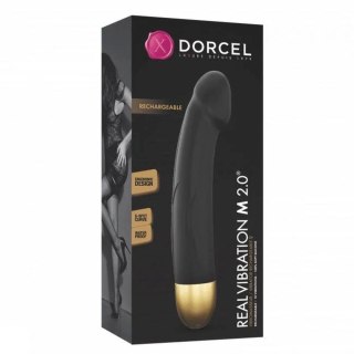 Marc Dorcel REAL VIBRATION M BLACK & GOLD 2.0 - RECHARGEABLE - Wibrator punktu G rozmiar M czarno-złoty