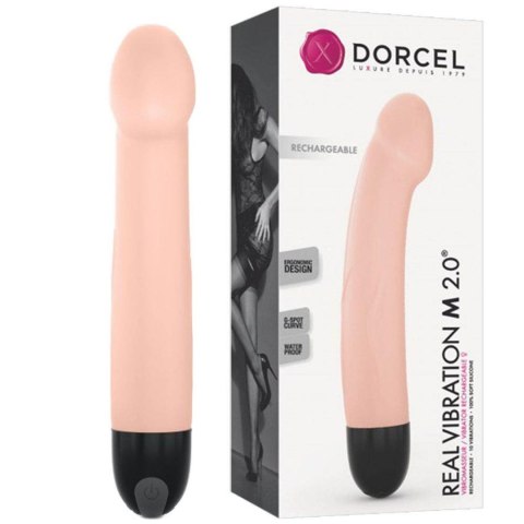 Marc Dorcel REAL VIBRATION M FLESH 2.0 - RECHARGEABLE - WIbrator punktu G rozmiar M cielisty