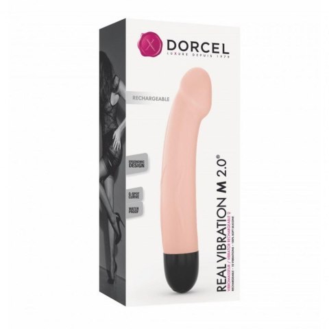 Marc Dorcel REAL VIBRATION M FLESH 2.0 - RECHARGEABLE - WIbrator punktu G rozmiar M cielisty