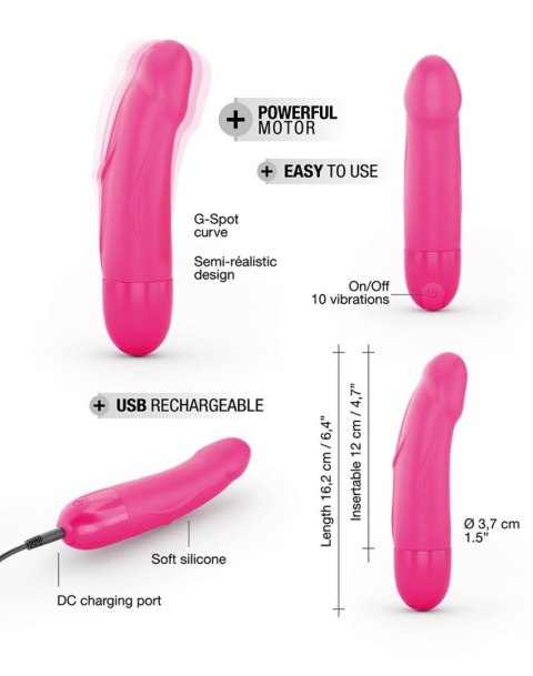 Marc Dorcel REAL VIBRATION S MAGENTA 2.0 - RECHARGEABLE - Wibrator punktu G rozmiar S różowy