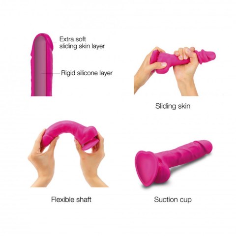 SLIDING SKIN REALISTIC DILDO FUCHSIA L - Realistyczne dildo