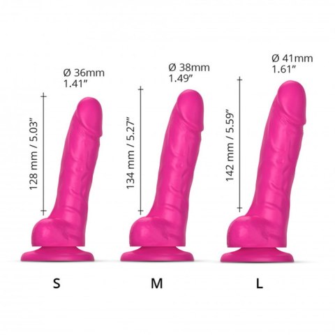 SLIDING SKIN REALISTIC DILDO FUCHSIA L - Realistyczne dildo