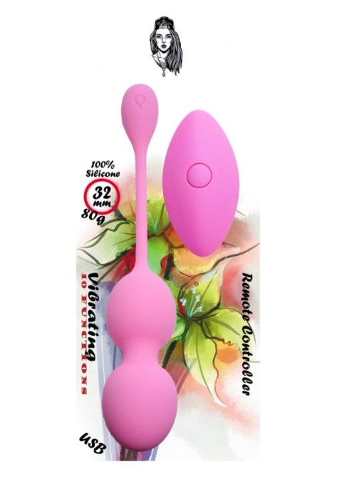 Vibrating Kegel Balls 32mm 80g Pink - B - Series - wibrujące kulki gejszy