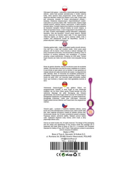 Vibrating Kegel Balls 32mm 80g Purple - B - Series - wibrujące kulki gejszy