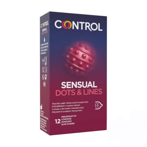 Control Sensual Dots & Lines 12""s - prezerwatywy