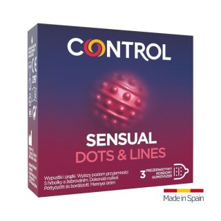 Control Sensual Dots & Lines 3's - prezerwatywy