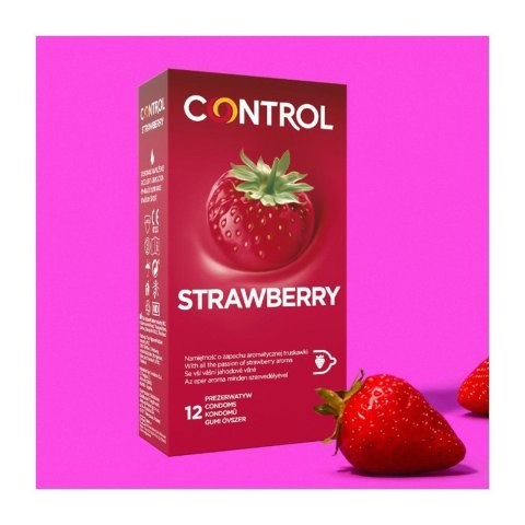 Control Strawberry 12""s - prezerwatywy