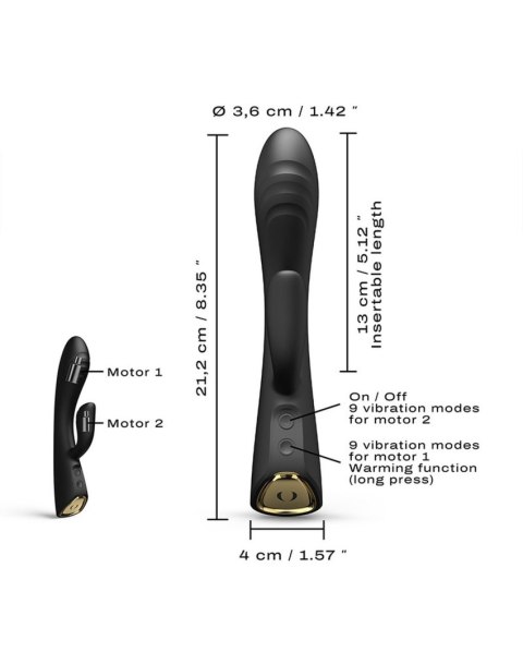 MARC DORCEL FLEXI RABBIT BLACK - Wibrator króliczek