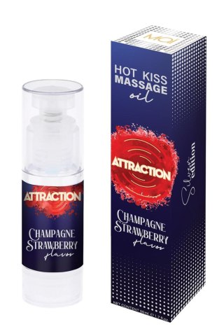 MASSAGE OIL ATTRACTION CHAMPAGNE STRAWBERRY 50 ML - Olejek do masażu