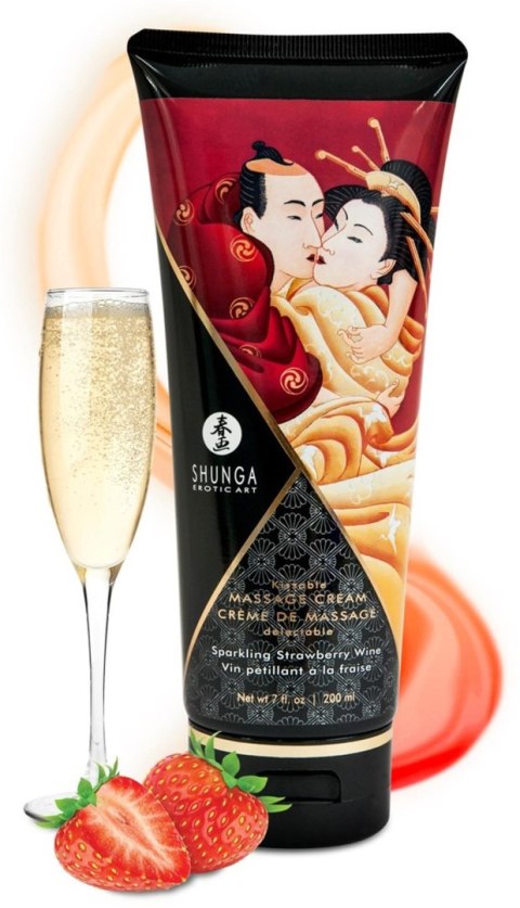 Shunga Massage Cream Sparkling Strawberry Wine - Krem do masażu