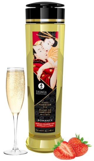 Shunga Massage Oil Romance STRAWBERY WINE - olejek do masażu