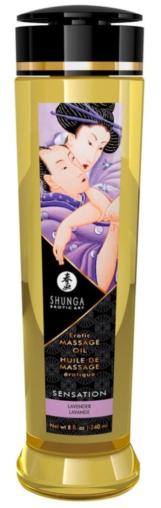 Shunga Massage Oil Sensation Lavender - lawendowy olejek do masażu