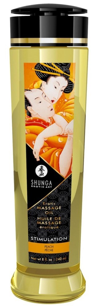 Shunga Massage Oil Stimulation PEACH - brzoskwiniowy olejek do masażu