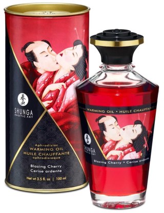 Shunga Warming Oil Blazing Cherry - wiśniowy olejek do masażu