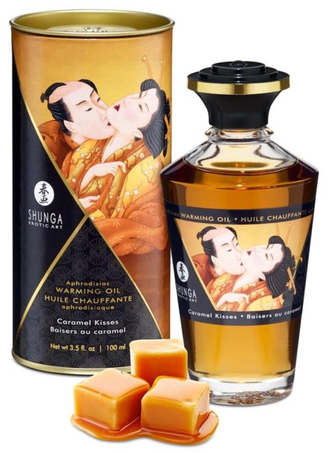 Shunga Warming Oil Caramel Kisses - olejek do masażu karmelowy