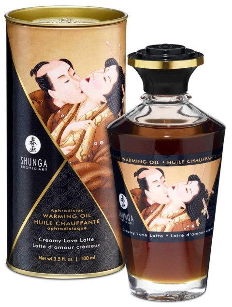 Shunga Warming Oil Creamy Love Latte - kawowy olejek do masażu