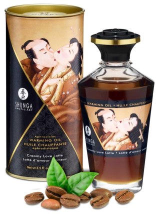 Shunga Warming Oil Creamy Love Latte - kawowy olejek do masażu