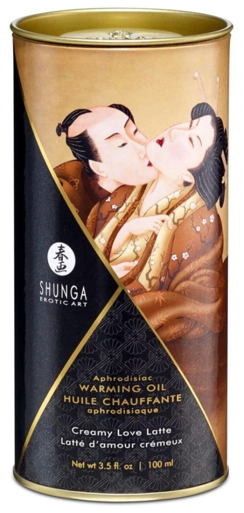 Shunga Warming Oil Creamy Love Latte - kawowy olejek do masażu