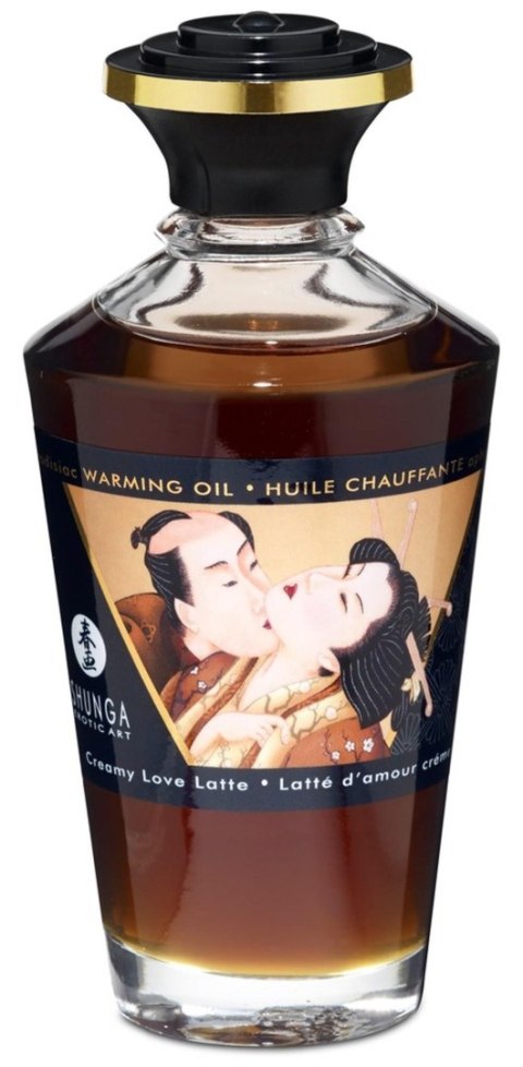 Shunga Warming Oil Creamy Love Latte - kawowy olejek do masażu