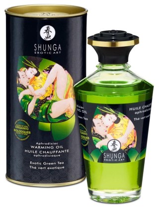 Shunga Warming Oil Exotic Green Tea - olejek do masażu zielona herbata