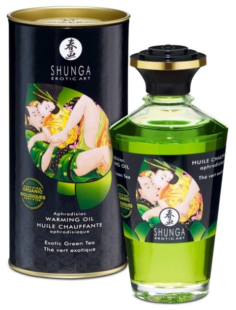 Shunga Warming Oil Exotic Green Tea - olejek do masażu zielona herbata