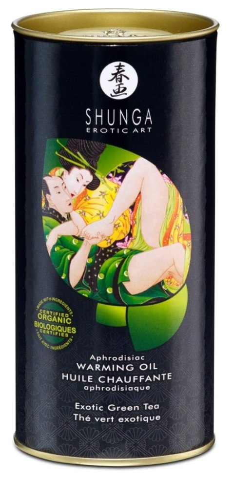 Shunga Warming Oil Exotic Green Tea - olejek do masażu zielona herbata