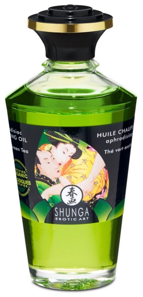 Shunga Warming Oil Exotic Green Tea - olejek do masażu zielona herbata