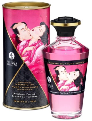 Shunga Warming Oil Raspberry Feeling - malinowy olejek do masażu