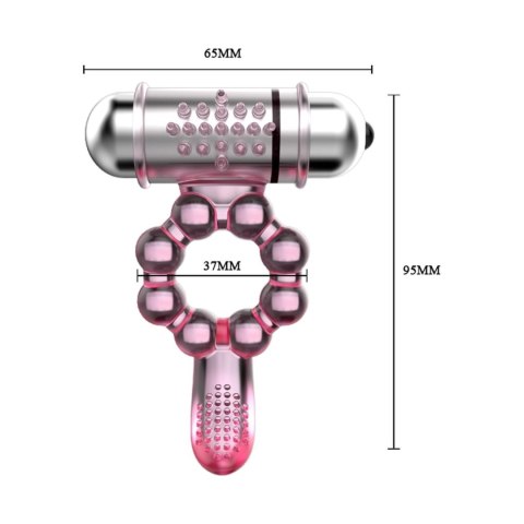 BAILE- PLEASURE TONGUE , 10 vibration functions - Wibrujący pierścień erekcyjny