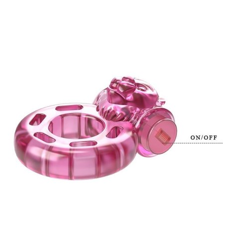 BAILE - Vibrating Cock Ring Bear Pink - Wibrujący pierścień erekcyjny