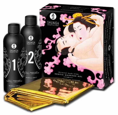 Shunga Gel Massage Strawberry Sparkling Wine - olejek do masażu