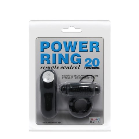 BAILE- POWER RING, 20 vibration functions Wireless remote control - Wibrujący pierścień erekcyjny