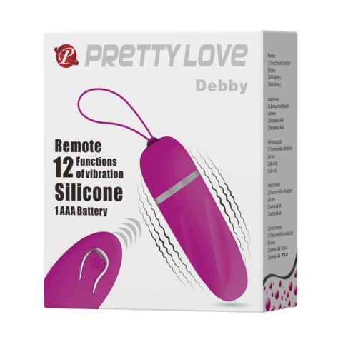 PRETTY LOVE - DEBBY 12 functions - wibrujące jajeczko na pilota - wibrator jajeczko