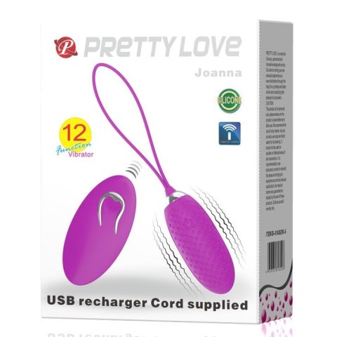 PRETTY LOVE - JOANNA, USB, 12 function - wibrujące jajeczko na pilota