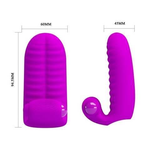 PRETTY LOVE - Abbott Double finger silicone Vibrator - Nakładka na penisa