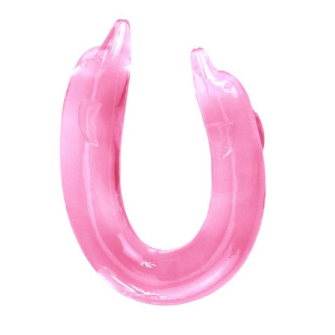 BAILE- DOUBLE DOLPHIN, Bendable pink - podwójne dildo