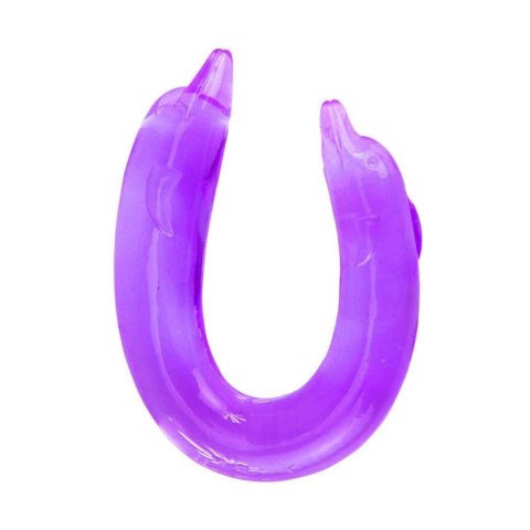 BAILE- DOUBLE DOLPHIN, Bendable purple - podwójne dildo