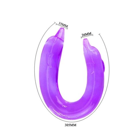 BAILE- DOUBLE DOLPHIN, Bendable purple - podwójne dildo