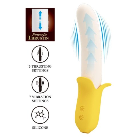 PRETTY LOVE - Banana Greek, 7  functions 3 thrusting settings - wibrator punktu G