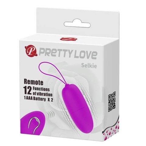 PRETTY LOVE -SELKIE, 12 vibration functions Wireless remote control - wibrujące jajeczko na pilota