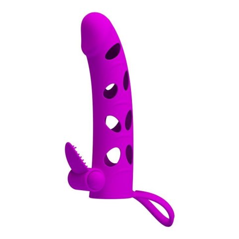 PRETTY LOVE - Vibrating Penis Sleeve with Ball Strap - Nakładka na penisa