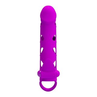 PRETTY LOVE - Vibrating Penis Sleeve with Ball Strap - Nakładka na penisa